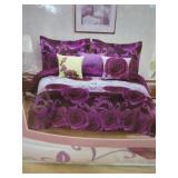 New King Size 7 Pc Luxury Comforter Set (Purple