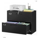 2 Drawer Lateral File Cabinet, Black *has a few