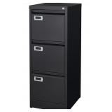 3 Drawer Vertical File Cabinet with Lock, Black *
