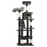 New 63.8" Multi-Level Cat Tree. -Smoky Grey