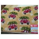 New Heavy Red Car with Christmas Tree Outdoor