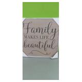 12" x 12"  Family Makes Life Beautiful  Frame