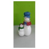 New  7.5" tall  snowmen wooden candle holder