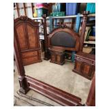 4 post bed leather headboard armoire chest of