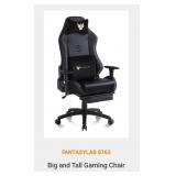 Big & Tall Gaming Chair, Black w/ Red Stitching