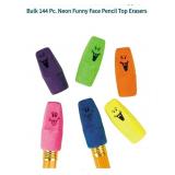432 pieces Funny Face Neon Eraser tops