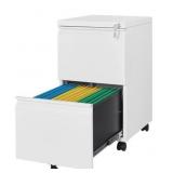 NEW 2 Drawer Metal File Cabinet with Wheels,