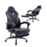 Big & Tall Gaming Chair, Black & Grey*appears