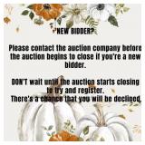New Bidder? Contact Auction Company