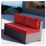 NEW Set of 2 Indoor/Outdoor Wicker Armless