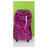 New Rockland Magenta Leopard 17" Rolling Backpack