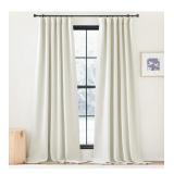 NEW Room Darkening Faux Linen Curtains, 2 Panels