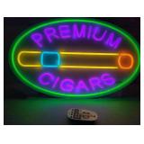 New Premium Cigars Neon Type Sign With Remote 24"