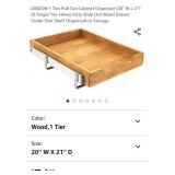 DINDON 1 Tier Pull Out Cabinet Organizer (20" W x