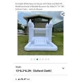 Portable White Bounce House with Slide and Ball