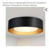 Modern Black and Gold Flush Mount Ceiling Lights,