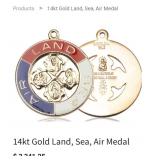 Land, Sea, Air 4-Way Medal Pendant - Stamped
