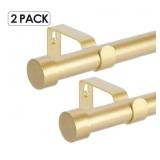 NEW 2 Pack Gold Curtain Rods, 28"- 48", Brass