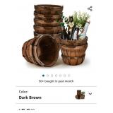 10 Pcs Round Wooden Baskets Easter Baskets