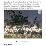 Large Better Together Neon Sign for Party Decor,