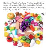 iPlay, iLearn Wooden Play Food Toy, Kids Wood