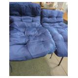 2 New Blue Outdoor Chair Cushions 19" W x36" Long