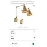 WINGBO Gold Swing Arm Wall Lamp Set of 2, Modern