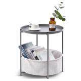 NEW Round End Table (Charcoal)