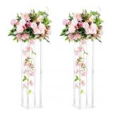 Set of 2 Acrylic Floral Stands, Approx