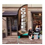 NEW 11FT Coffee Swooper Flag, Flagpole/Stainless