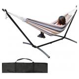 New Double Hammock with Space Saving Steel Stand