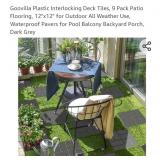 Goovilla Plastic Interlocking Deck Tiles, 9 Pack