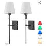 NEW Set of 2 Wall Lights w/ Remotes, Battery