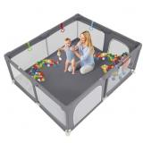 NEW 71" x 59" Extra Large Baby Playpen , Grey
