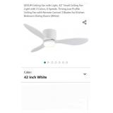 Ceiling Fan with Light, 42" Small Ceiling