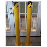 2 New 48 Inch Steel Safety Bollard, 4-1/2" Pipe