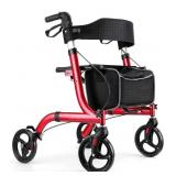 NEW Folding Rollator Walker w/ Seat & Four 8"