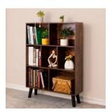 NEW 3 Tier Cube Bookshelf w/ Legs, Rustic Brown