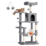 NEW 56.3" Cat Tower, Light Gray*Assembly