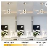 ELEHINSER 52" Wood Ceiling Fan with Lights and