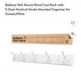 Badiano Wall Mount Wood Coat Rack with
