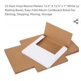 25 Pack Vinyl Record Mailers 12.5" X 12.5" x 1"