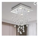 Bestier Modern Crystal Square Raindrop Chandelier