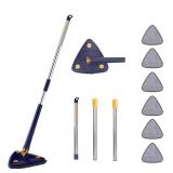 Triangle Microfiber Mop w/ Long Handle, 6