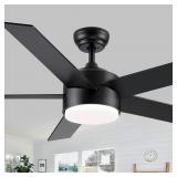 New 52 inch Black Ceiling Fans with Lights and