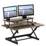 NEW 36" Height Adjustable Standing Desk, Rustic