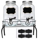 New  2   1-Gallon Glass Beverage