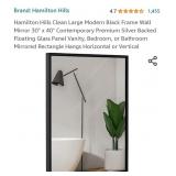 Hamilton Hills Clean Large Modern Black Frame