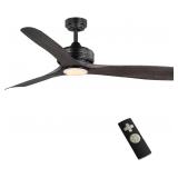 New 52 in. LED Indoor Matte Black Ceiling Fan