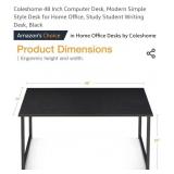 Coleshome 48 Inch Computer Desk, Modern Simple